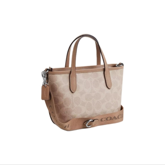 Coach Mini Tote Bag In Signature Canvas - Picture 2 of 9